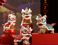 Sculpture de lion en laiton faite à la main, créative, pour la danse du lion, festival chinois, Journée nationale, décoration de maison et de bureau, ornement, cadeau, Feng Shui