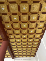 Plafonds en aluminium sculptés en 3D dorés, ignifuges, insonorisants, traditionnels, élégants et artistiques, plaques de toiture