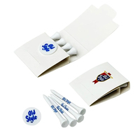 Tees de golf en bambou OEM de haute qualité avec logo personnalisé, emballage en boîte en papier, tees de golf en bois pour cadeau de golf