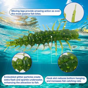 Eupheng 2"/3" Hellgrammite Leurres <span class=keywords><strong>de</strong></span> pêche en plastique souple super réalistes Ned Jig Drop Shot Rig Pack <span class=keywords><strong>de</strong></span> 20/12 - Product Image 5