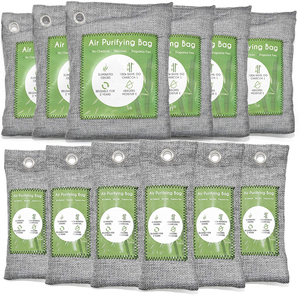 Natural Activated Bamboo Charcoal Air Freshener Purifying Bag | Odor Moisture Absorber For Home Pet Closet Shoe-set of 6
