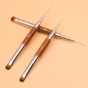Pinceau à cheveux double face français et liner 2-en-1 pour nail art, poils Kolinsky ou nylon pour la conception d'ongles avec manche en bois - Product Image 5