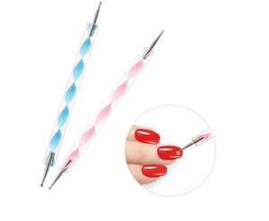Lot de 5 stylos à double tête pour nail art, manche en bois ou acrylique, outil de conception d'ongles, stylos à points pour marbrage - Product Image 3
