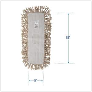 Boardwalk BWK1318 18 pouces. X 5 In. Tête de balai serpillère industrielle en coton Hygrade blanc 18 po. X 5 In. Balai à poussière en coton Hygrade industriel - Product Image 3
