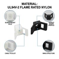 OUORO HC-3 Supports de fixation pour serre-câbles noirs de 5 mm de diamètre, 500 pièces/sac, 4 sacs/boîte, personnalisables en Nylon66