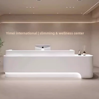 Comptoir de réception commercial en MDF pour salon de beauté, studio de yoga et restaurant - Style crème, ensemble complet