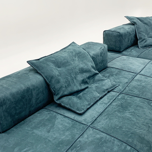 Divano Modulare a L Minimalista <span class=keywords><strong>Italiano</strong></span> in Velluto Moderno con Chaise Longue per Soggiorno - Product Image 4