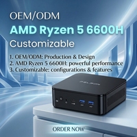 Mini ordinateur Wi-Fi 6 BT5.3 AMD Ryzen 5 6600H 4K Triple écran Double LAN PC de bureau Vente en gros MINI PC