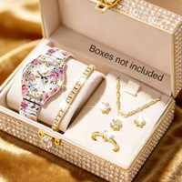 Nouvelle montre-bracelet carrée en alliage pour femme, motif floral, bracelet élastique, mouvement à quartz, tendance, vente en gros directe usine