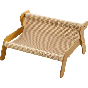 Cama para Mascotas de Diseño Escandinavo, con Marco de Madera y Material de Cáñamo Natural, Transpirable y Cómoda para Todo el Año, Tamaño M/L, se Adapta a tu Habitación - Product Image 1