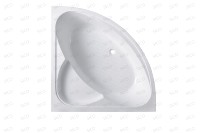 Baignoire d'angle moderne en acrylique 1,5 m, encastrable, avec drain réversible et égouttoir pour salle de bain