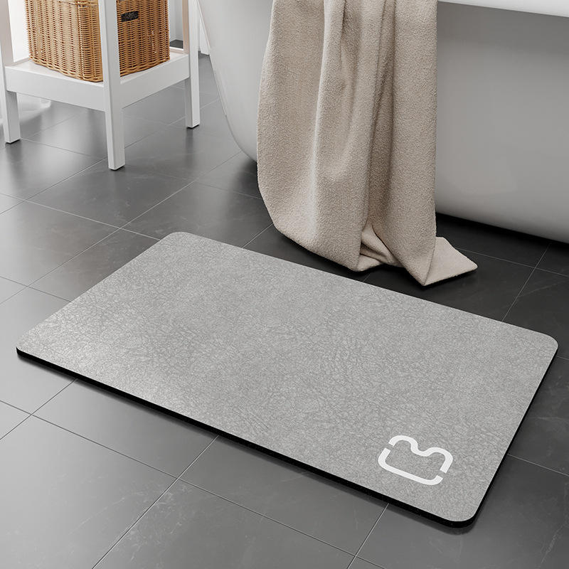 Tapis de bain en terre de diatomées nouvelle génération - tête de chat gris