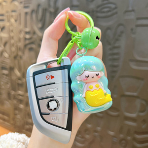 Yeni moda sanat Trendy lazer <span class=keywords><strong>Mermaid</strong></span> renkli anahtarlık sevimli akvaryum anahtarlık kadınlar için çanta takı karikatür - Product Image 5
