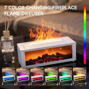 Hot Sale Colorful <b>LED</b> Flame Fireplace Simulation Aroma <b>Diffuser</b> USB Remote Control Home Fragrance Essential Oil Plastic - Product Image 4