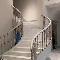 Rampe d'escalier en acier inoxydable élégante et personnalisée à prix avantageux, escalier en spirale avec carreaux blancs