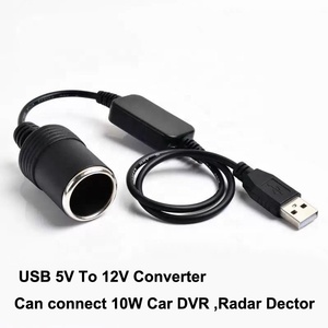 Tự Động Xe Nội Thất Phụ Kiện USB 5V 12V Cắm Nối Adapter Có Dây Điều Khiển Sạc Cáp Ổ Cắm 0.35M Thuốc Lá Nhẹ Hơn - Product Image 6