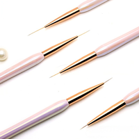 Ensemble de pinceaux pour extension d'ongles en acrylique, liner, nail art, outils pour gel, pinceaux pour peinture d'ongles et sculpture florale