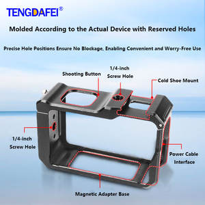<span class=keywords><strong>Cage</strong></span> <span class=keywords><strong>Smallrig</strong></span> pour caméra DJI Action4 Pro5 étui de cadre de protection complet à dégagement rapide <span class=keywords><strong>Cage</strong></span> de lapin accessoire de cadre de montage de chaussure froide - Product Image 3