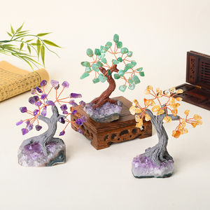 Wholesale High Quality Crystal Healing Stone Craft Crystal Lucky Money <b>Tree</b> for Home Decoration - Product Image 5