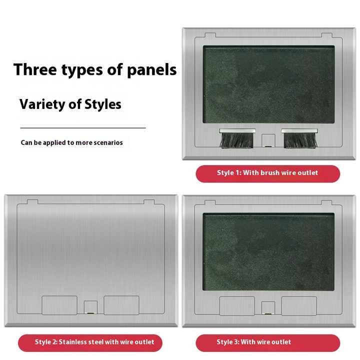 86-Type Stainless Steel Four-Position Floor Socket NFC Plug-in Open ...