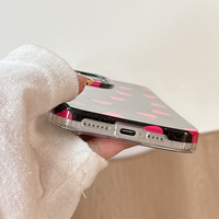 INS Mode Rose Amour Coeur IMD Téléphone étui pour iphone 16 17 15 13 14 Pro Max Paillettes Brillant Téléphone Couverture Arrière