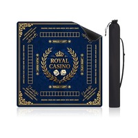 Tapis de Mahjong américain Royal Casino de 33,4 pouces avec grille de jeu, antidérapant, en caoutchouc, réduction du bruit, avec sac