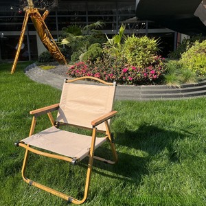 Sedia Pieghevole da Giardino con Tessuto Oxford e Legno di Faggio Massiccio, Portatile per Campeggio e Pesca - Product Image 2