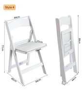 Chaise de jardin pliante d'extérieur blanche imperméable en résine PP confortable avec sac souple pour location de mariage et usage en entrepôt