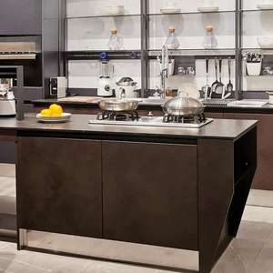 Armoires de <span class=keywords><strong>cuisine</strong></span> personnalisées en acier inoxydable 304 pour une conception de <span class=keywords><strong>cuisine</strong></span> <span class=keywords><strong>linéaire</strong></span>, style industriel, ensemble complet - Product Image 2