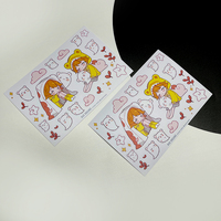 Feuille d'autocollant personnalisé, papier adhésif découpé, à la mode, de dessin animé