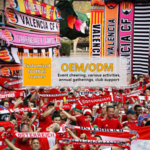 高品質両面カスタムニットネックファンフットボールサッカーブルースカーフハットカスタムサイウェイスカーフ - Product Image 6