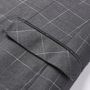 <span class=keywords><strong>Veste</strong></span> à <span class=keywords><strong>carreaux</strong></span> en polyester gris pour hommes Slim Fit <span class=keywords><strong>Veste</strong></span> décontractée pour hommes Costumes et <span class=keywords><strong>blazer</strong></span> pour hommes - Product Image 3