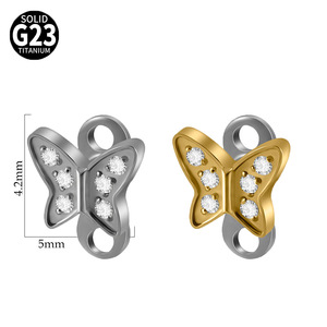 G23 Flor de <span class=keywords><strong>titanio</strong></span> Micro dérmico ancla <span class=keywords><strong>nariz</strong></span> <span class=keywords><strong>Piercing</strong></span> claro blanco circón superior joyería de boda para niños - Product Image 4