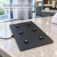 Station de charge à 6 positions pour lampes de table sans fil compatibles, pour restaurants et hôtels