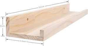Set di 3 Mensole Galleggianti da 24 Pollici, Design Rustico Country, Montaggio a Parete, Decorazione per Casa, Cameretta, <span class=keywords><strong>Soggiorno</strong></span>, Ufficio, <span class=keywords><strong>Cucina</strong></span> - Product Image 3