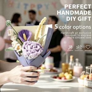 Kit de mini-bouquet élégant Duo : Créez une rose géante et un anthurium avec des tiges en chenille, 5 combinaisons de couleurs pastel douces - Product Image 4