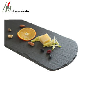 Bandeja de servicio de pizarra negra Natural, plato con mango, venta al por mayor de fábrica - Product Image 4