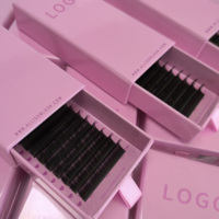 Extension de cils Volume russe, spécial Flare Lashes C D Curl 11mm 12mm 0.07mm, Extension de cils individuels en soie