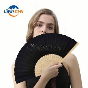 Éventail portable en tissu de bambou OEM en gros, imprimé sur mesure avec service OEM disponible - Product Image 2