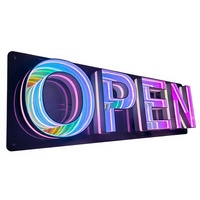 Enseigne publicitaire LED 3D à effet miroir infini, lettres lumineuses personnalisées en acrylique néon, panneau RGB, logo d'entreprise, boutique, IP65