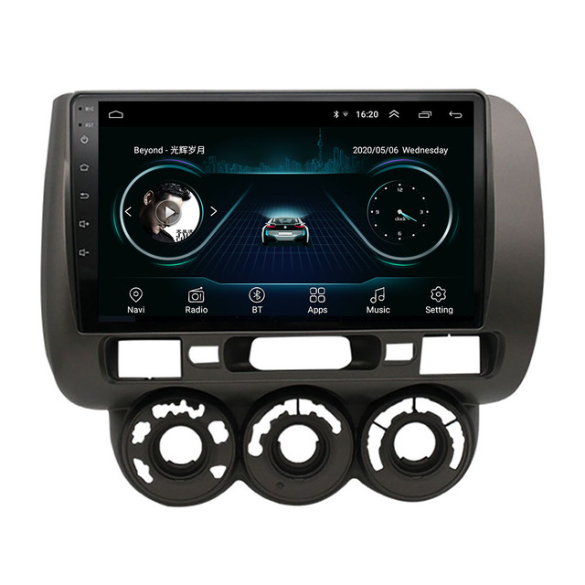 Android 12 Multi-Touch GPS RGB Car Stereo for Fit Jazz City 2002-2007 IPS Display Built-in 2DIN Split Screen TV Dashboard