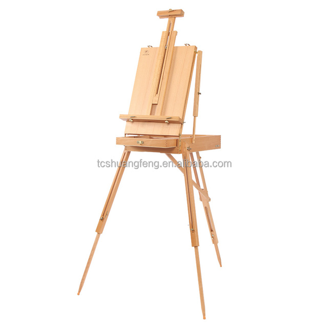 Soporte De Tripod De Estudio De Caballete Frances Art Professional Antique Beech Wooden Painting Easel