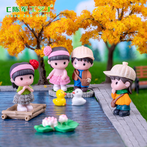 Figuras Decorativas Chunjun Landscape Next Door, <span class=keywords><strong>Pareja</strong></span> <span class=keywords><strong>de</strong></span> Niño y Niña, Accesorios para Decoración <span class=keywords><strong>de</strong></span> Manos, Coche, Escritorio, Cocina - Product Image 2