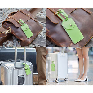 Etiquetas de Equipaje Personalizadas de Piel Sintética con Botón de Página de Privacidad para Bolsos, Mochilas, Maletas, Artículos Esenciales de Viaje - Product Image 6