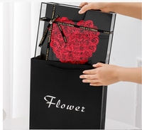 En stock boîte cadeau de luxe boîtes florales en acrylique emballage boîtes à fleurs pour bouquets saint valentin mariage
