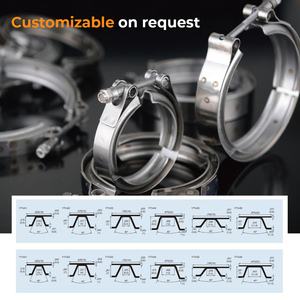 YDCT Kit flens standar gerendel sadel jepit pita <span class=keywords><strong>V</strong></span> baja tahan karat 304 penjepit Vband untuk mobil - Product Image 3