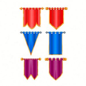 Drapeau de bannière médiévale et de la Renaissance sur mesure, 100 % polyester, imprimé et brodé, taille personnalisée pour drapeaux et bannières promotionnels - Product Image 2