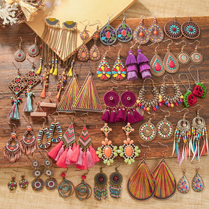 Bohemian <b>Tassel</b> <b>Earrings</b> Set Colorful Drop Alloy Women's Party Jewelry Fashion Dangle <b>Earrings</b> - Product Image 2
