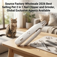Coupe-ongles et ponceuse électrique 2-en-1 professionnel pour animaux de compagnie avec lumière LED, design antidérapant, sûr et tranchant pour chats, chiens et petits animaux
