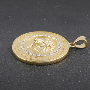 Collier Pendentif Tête de Lion Hip Hop en Acier Inoxydable Étanche avec Zircons Cubiques, Bijoux de Mode pour Hommes et Femmes, Vente en Gros - Product Image 6